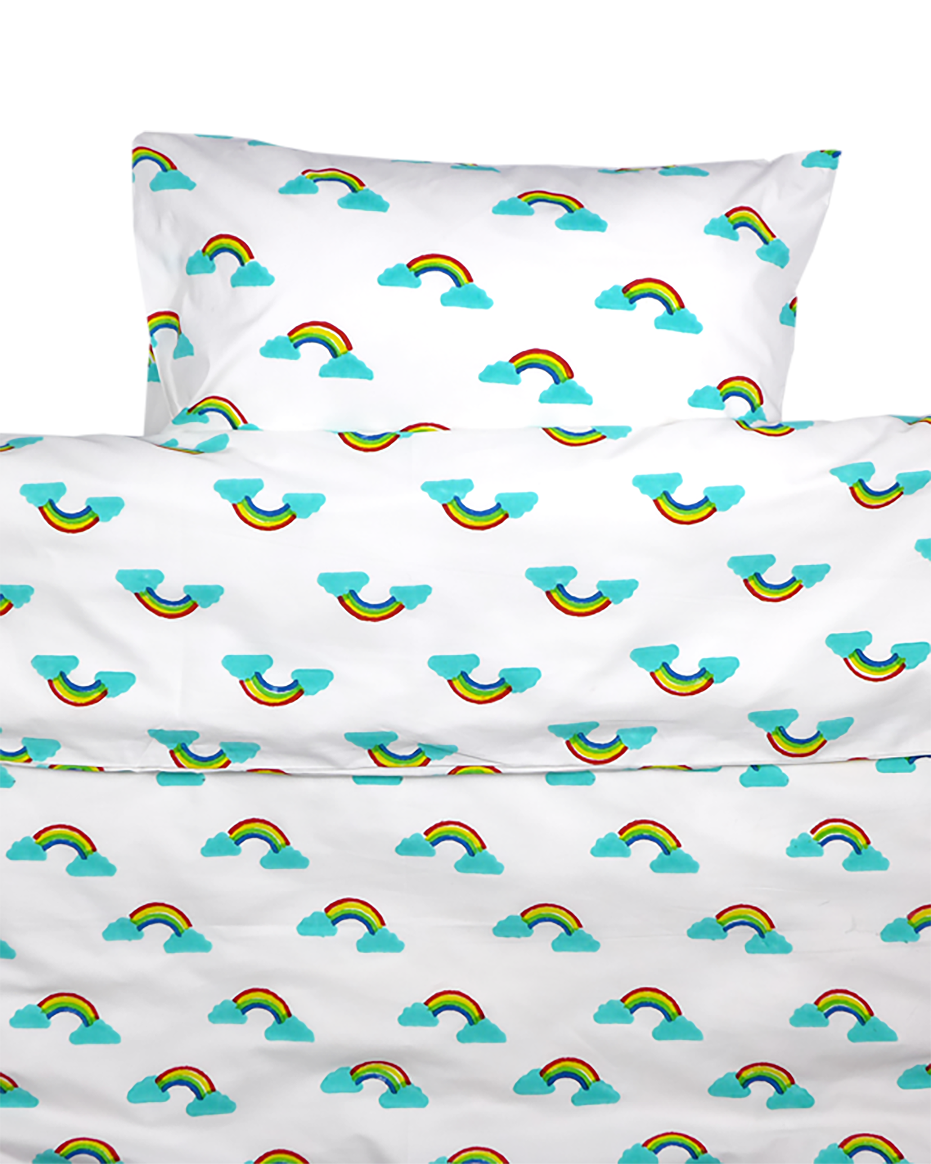 Rainbow toddler cot bed duvet set