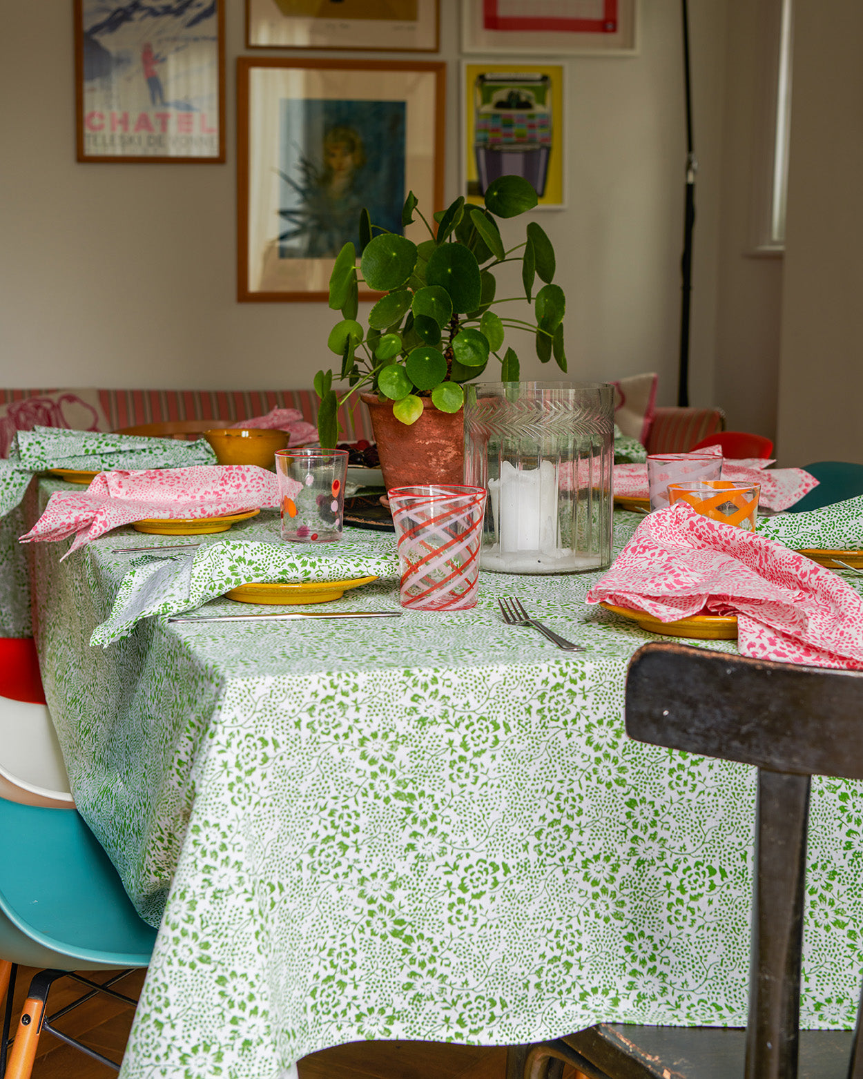 Green Provence floral Napkins - set of 6