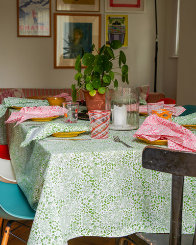 Green Provence floral table cloth