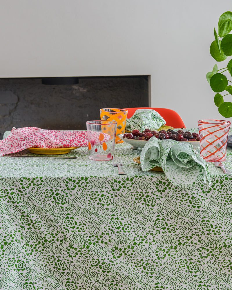 Green Provence floral table cloth
