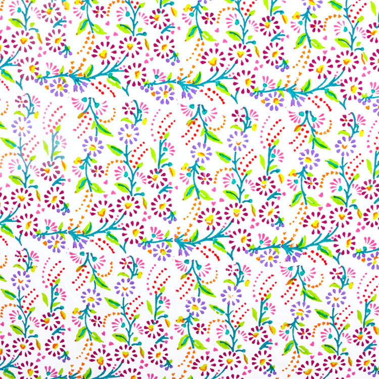 Multi floral cotton fabric