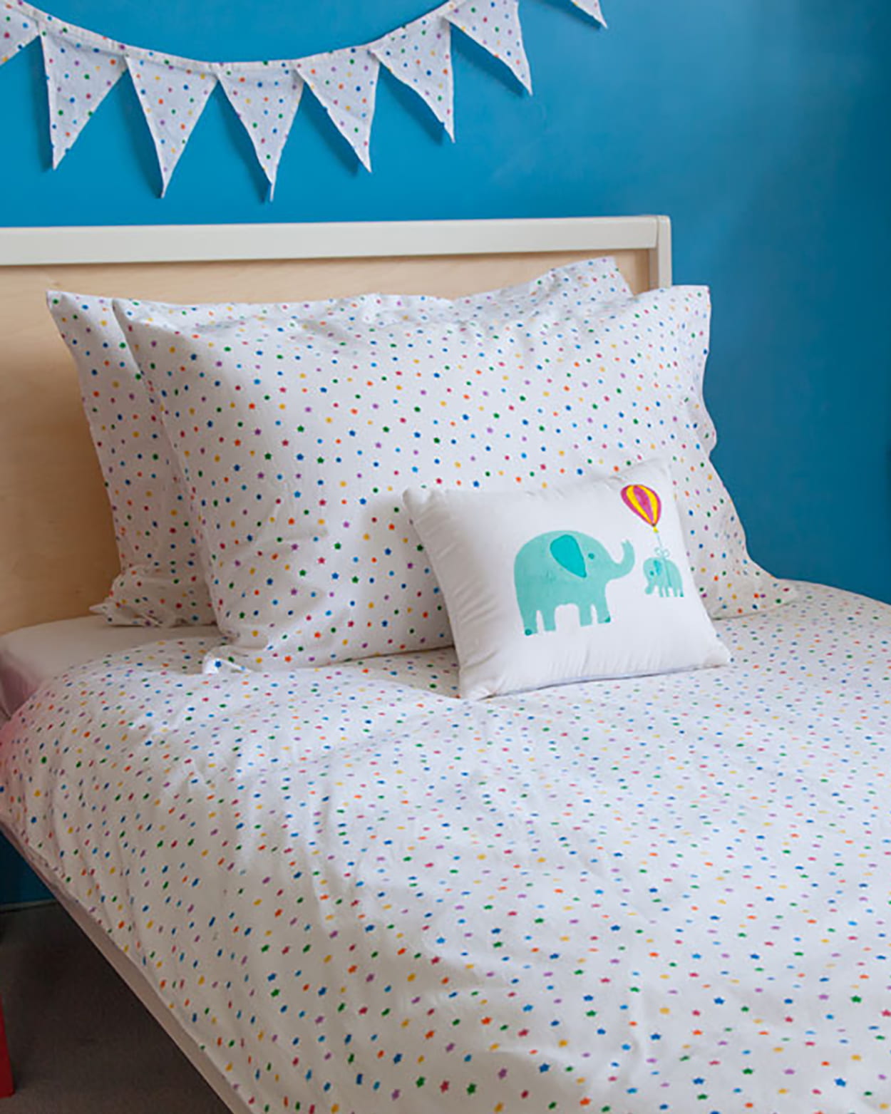 Multicolour star single duvet cover