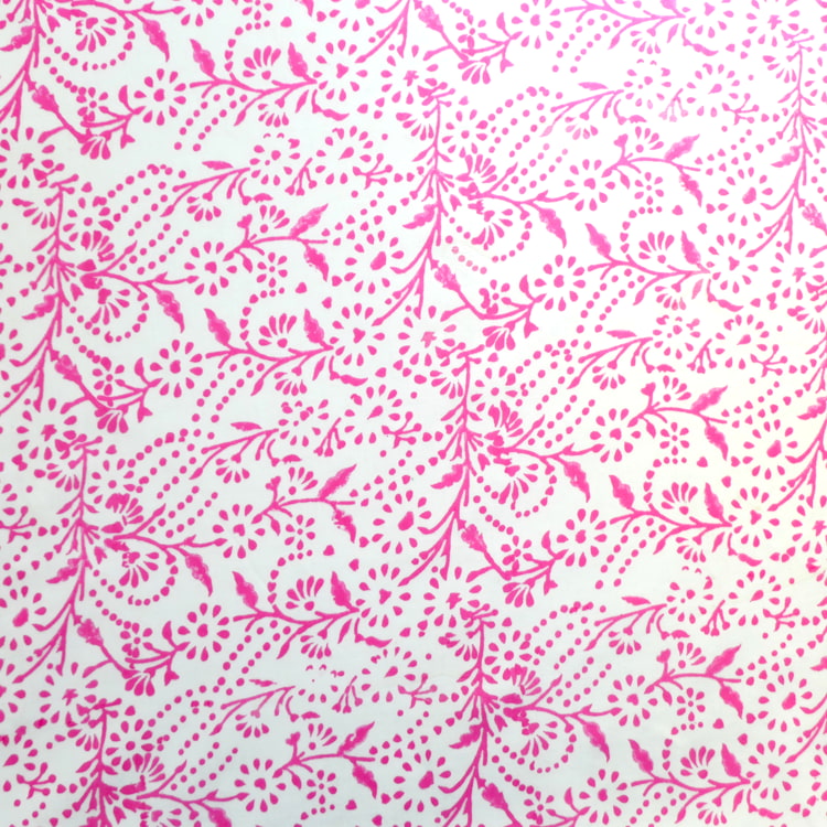 Pink floral oilcloth