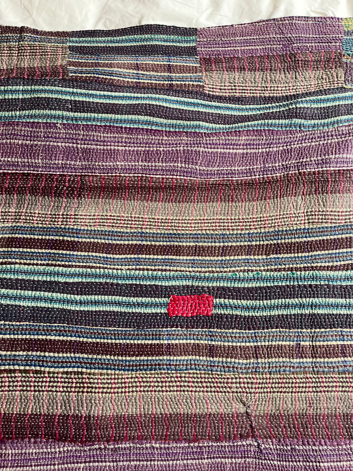 Patchwork Stripe Reversable Kantha quilt