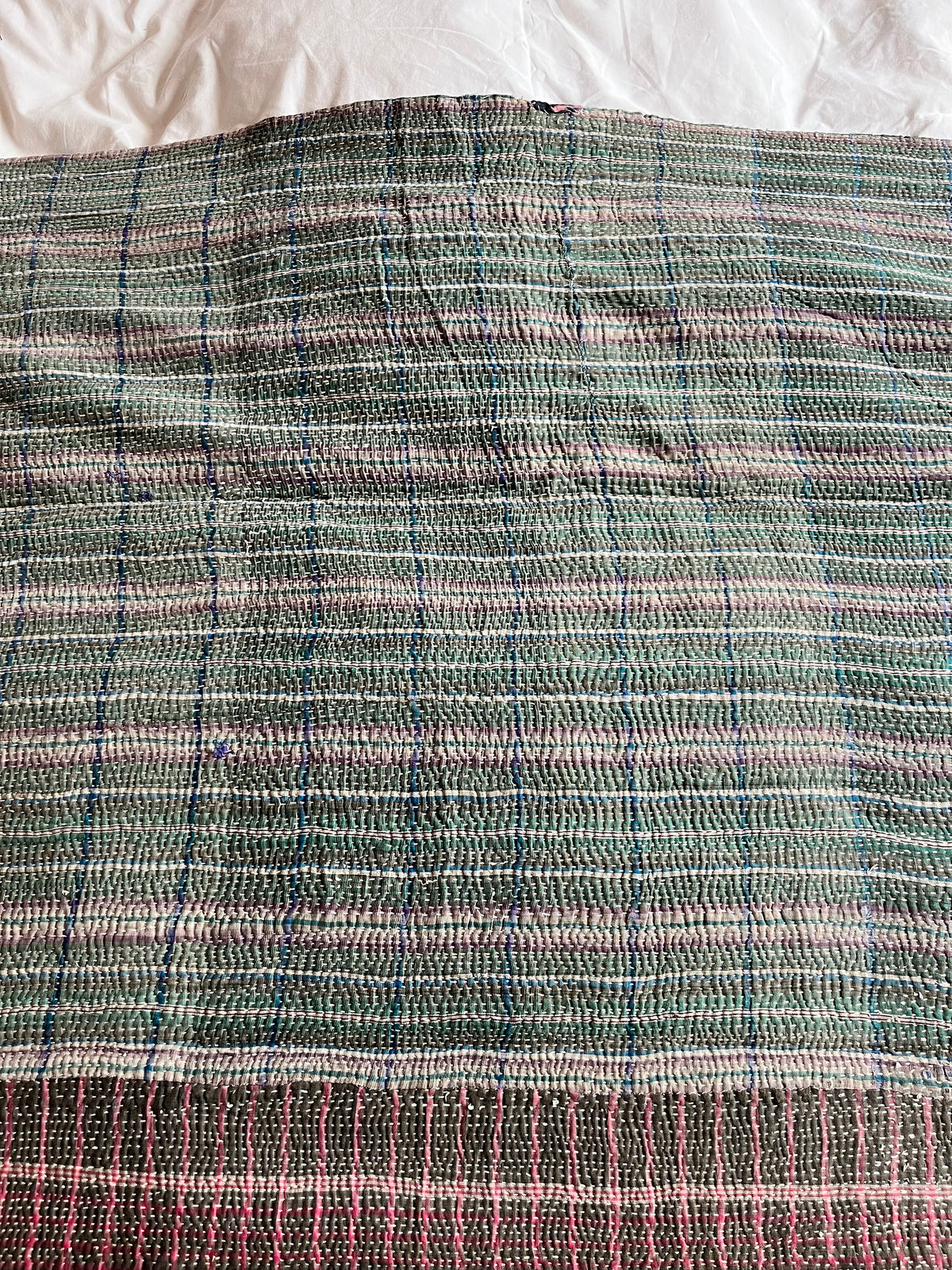 Patchwork Stripe Reversable Kantha quilt