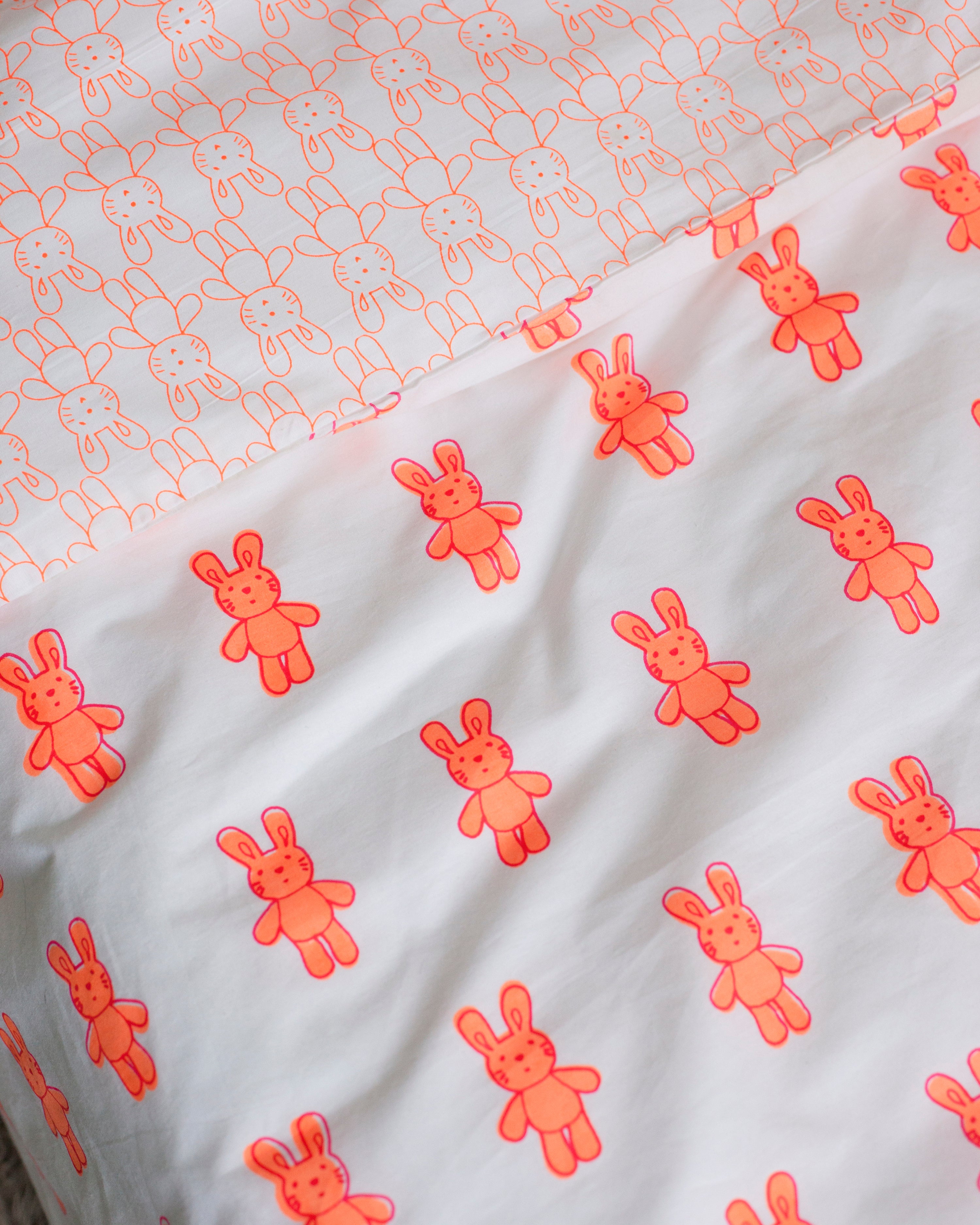 Bunny rabbit toddler cot bed duvet set