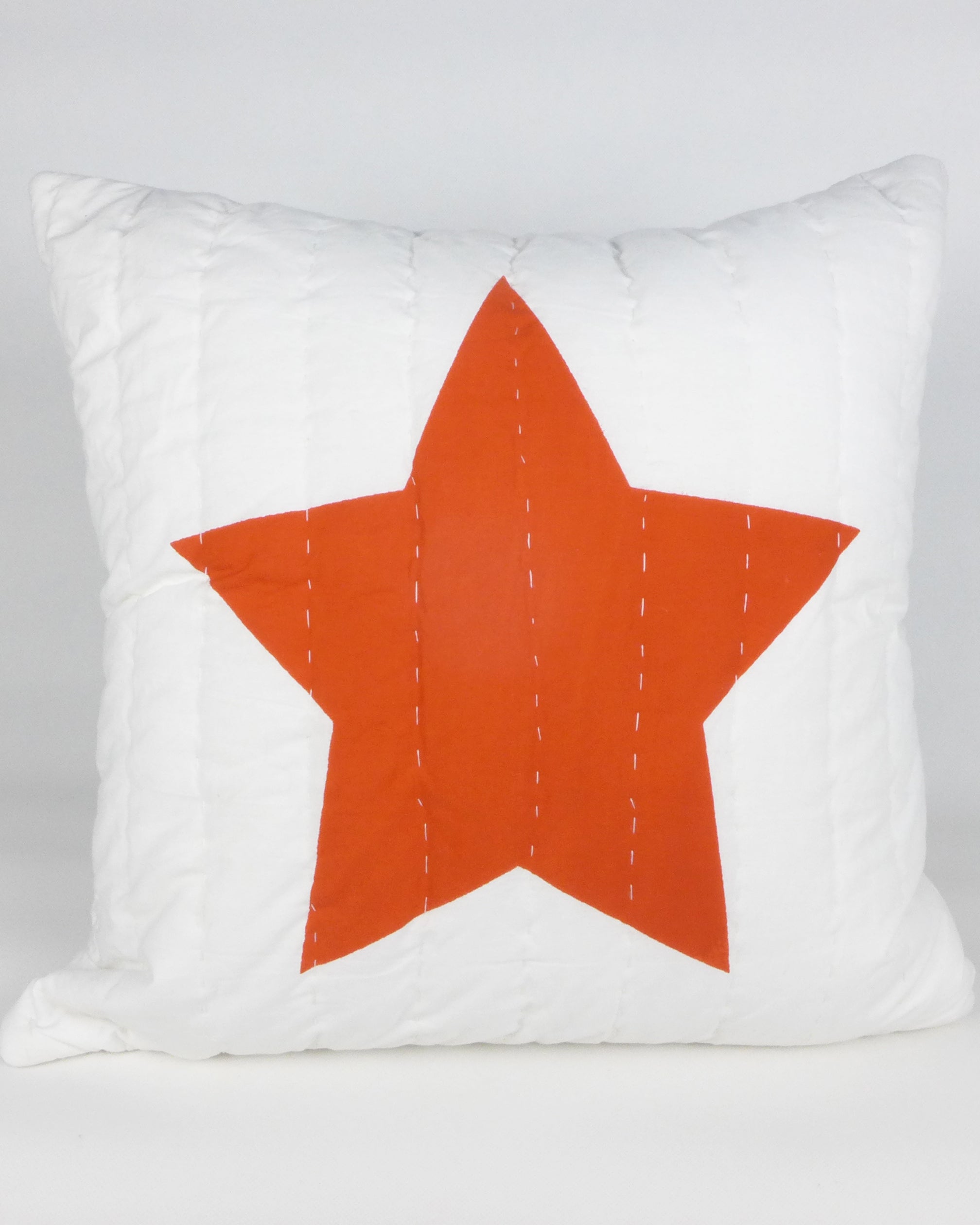 Blue & red star printed cushion