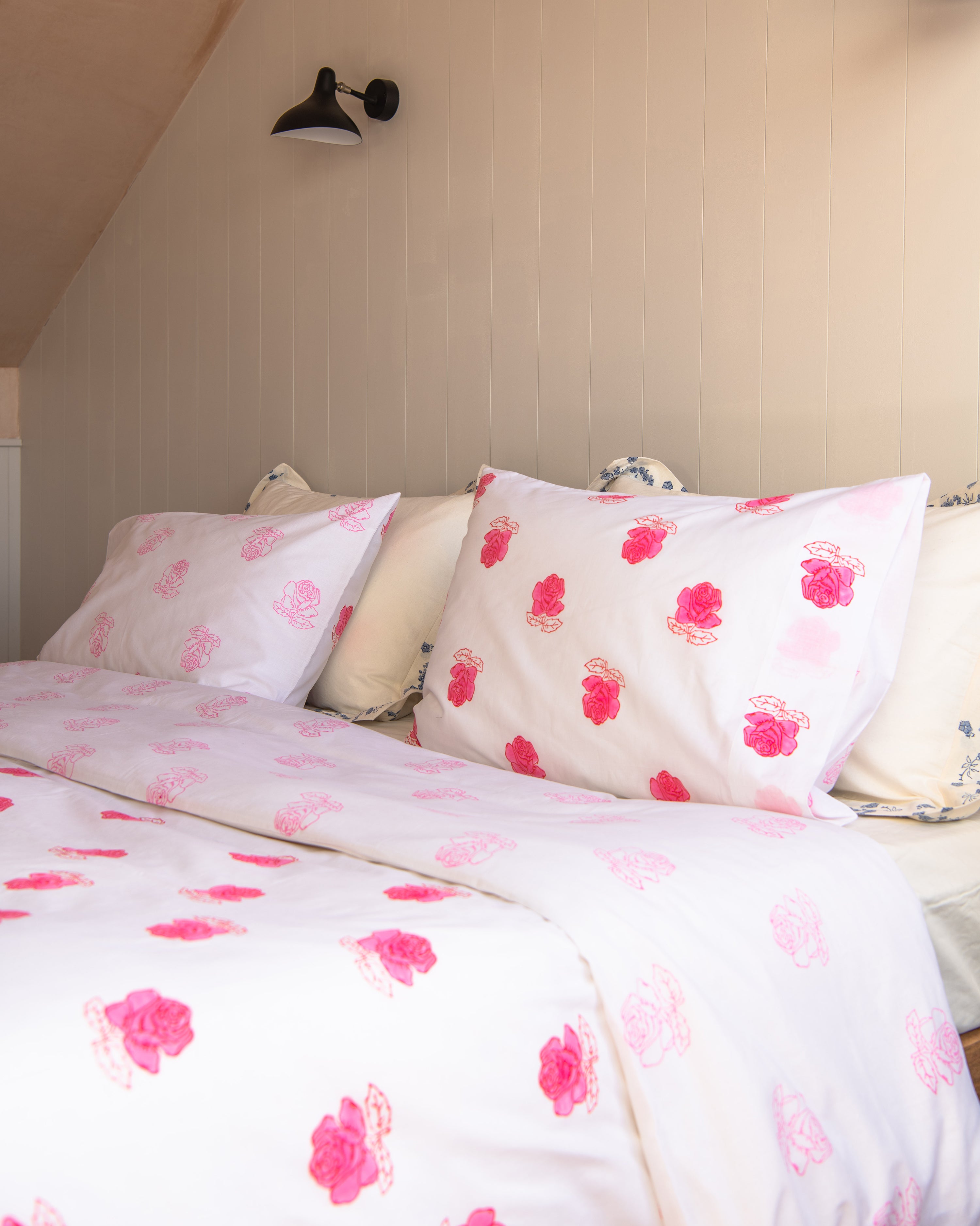 Rose duvet cover and 2 pillowcases set