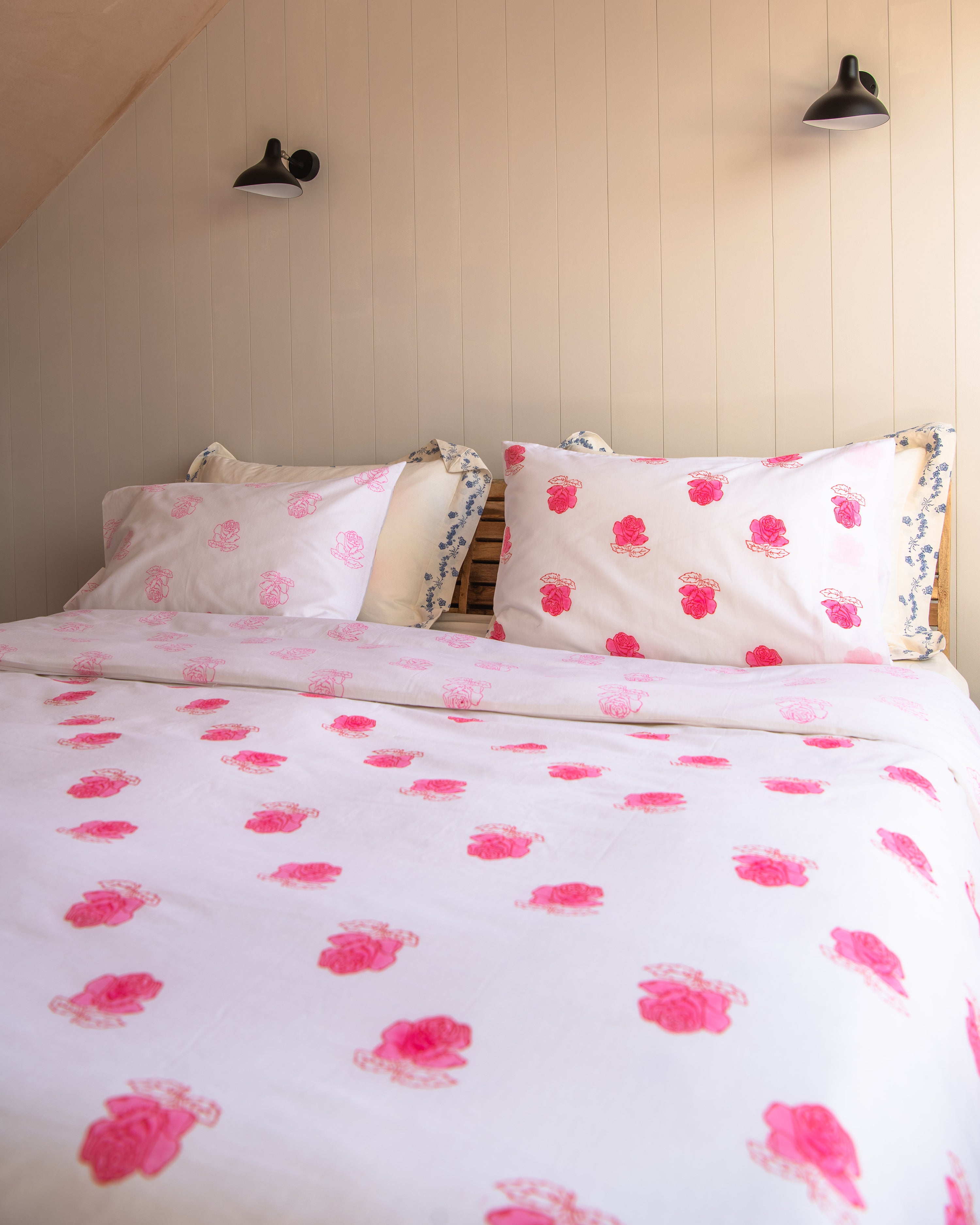 Rose duvet cover and 2 pillowcases set