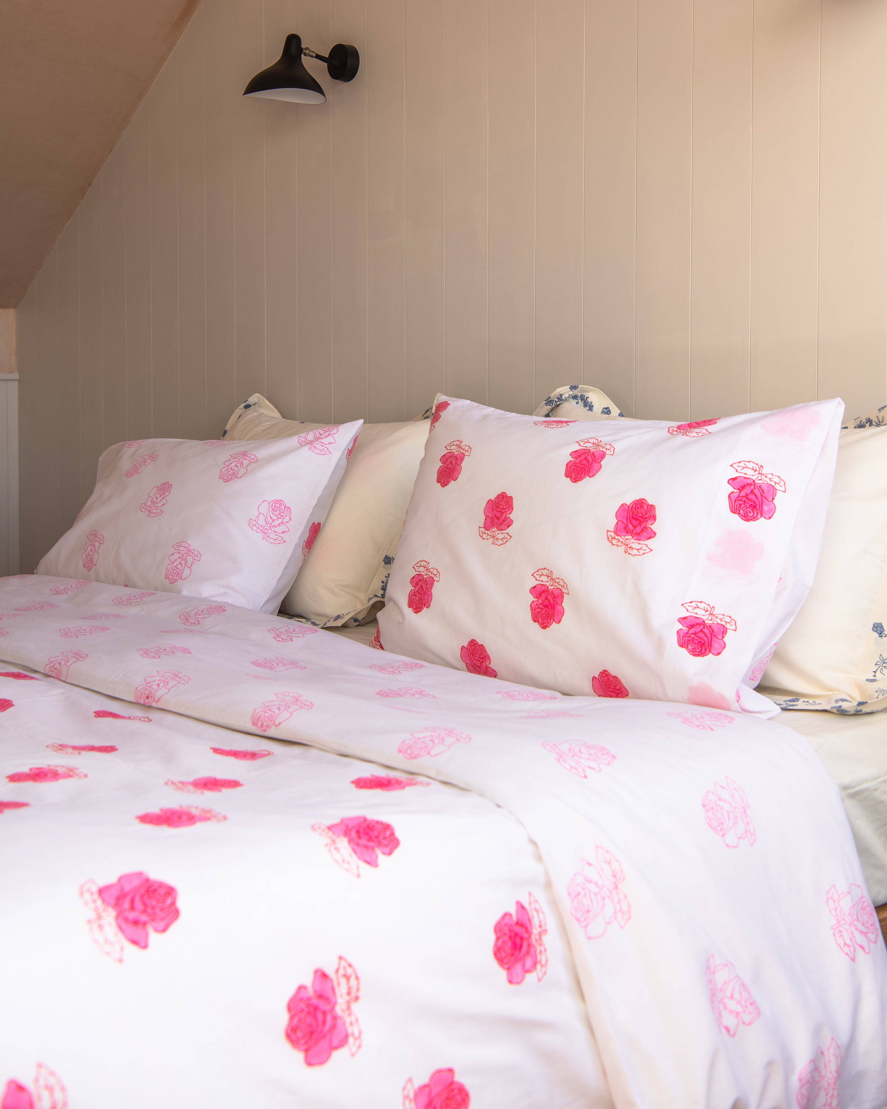 Rose duvet cover and 2 pillowcases set