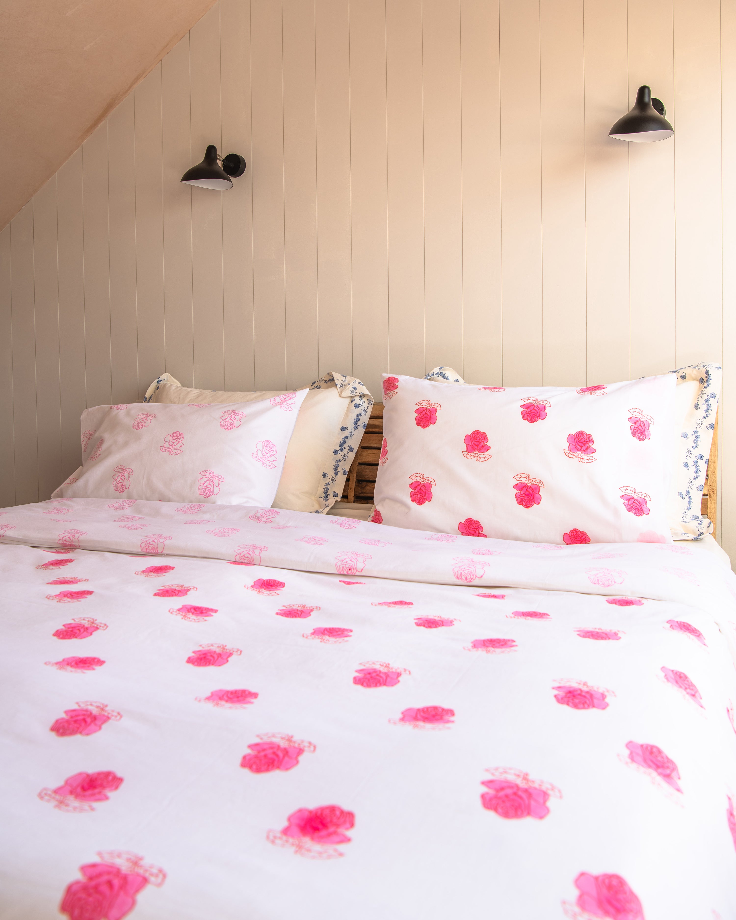 Rose duvet cover and 2 pillowcases set