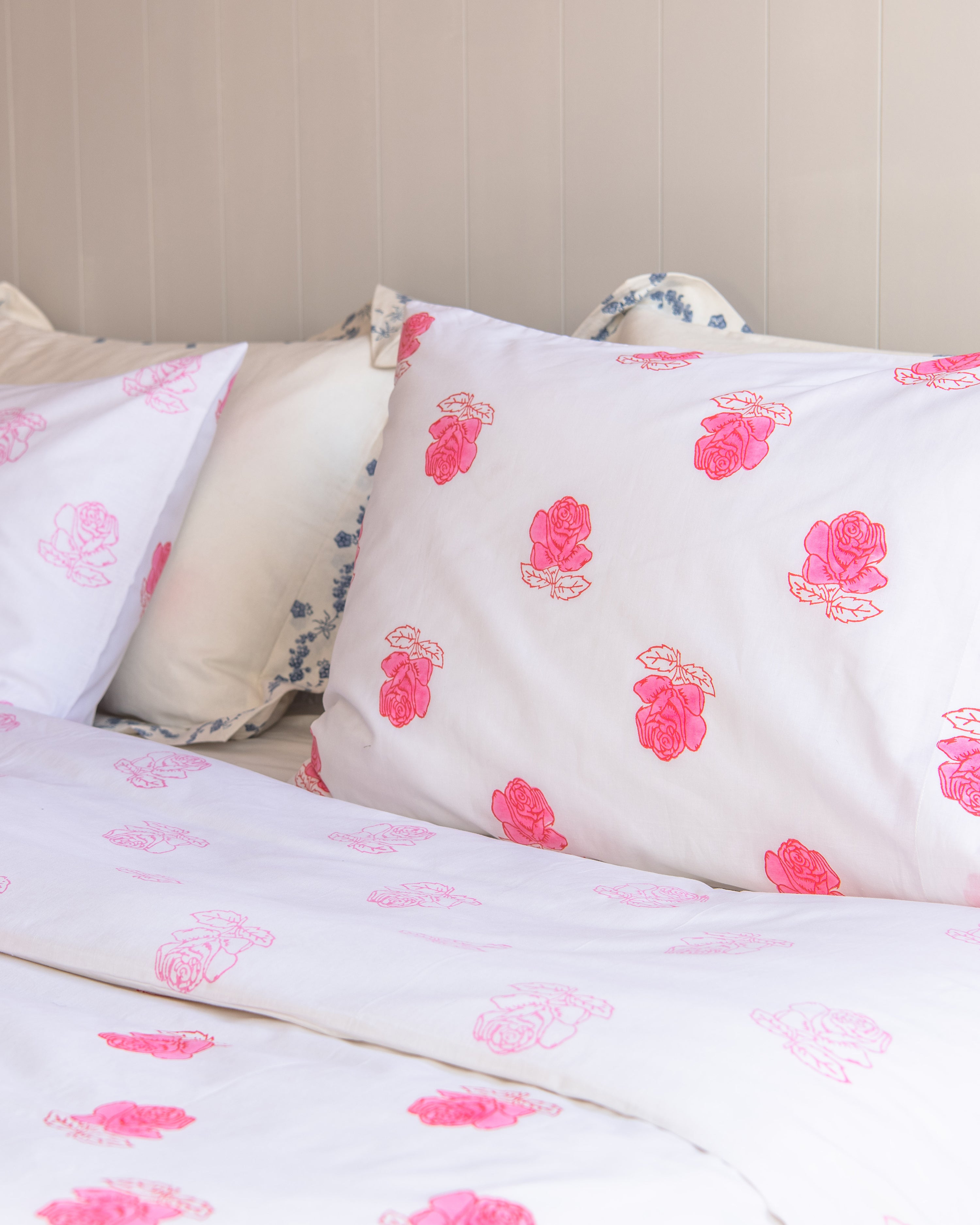 Rose duvet cover and 2 pillowcases set