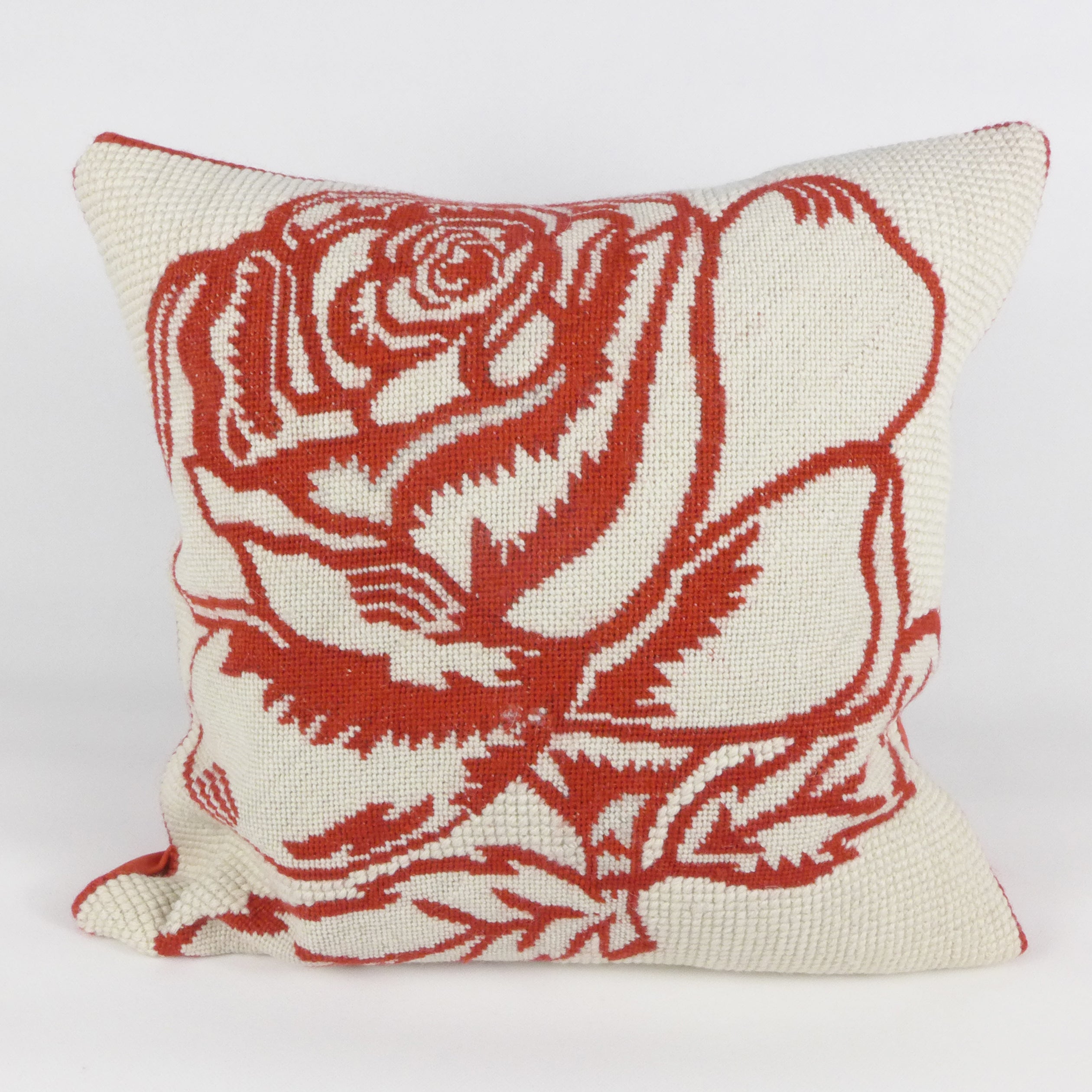 Red rose tapestry cushion