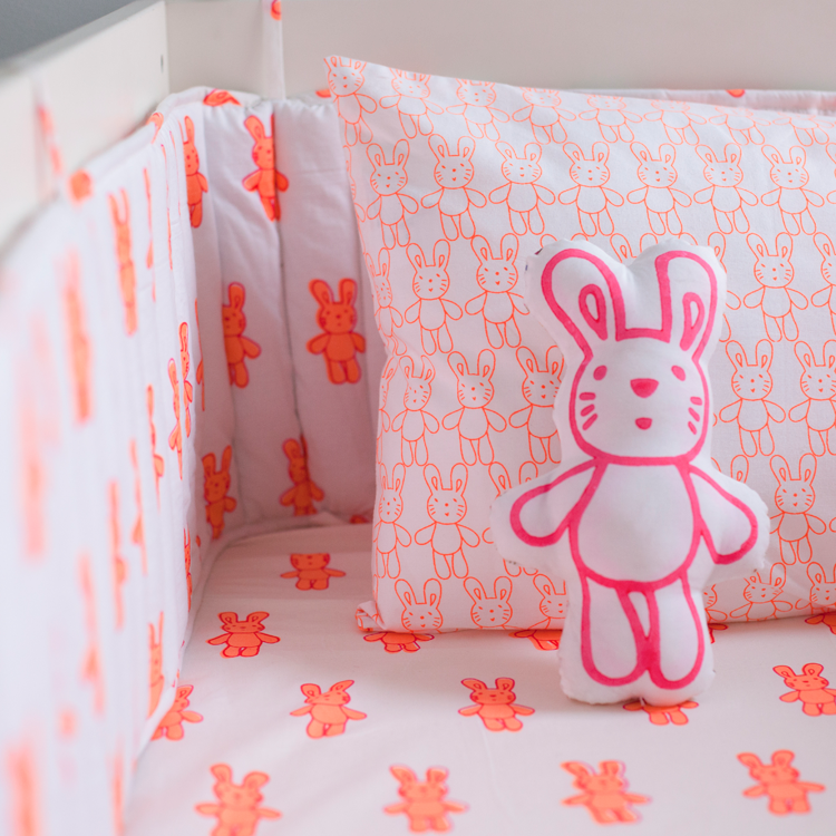 Bunny rabbit cot bed bumper