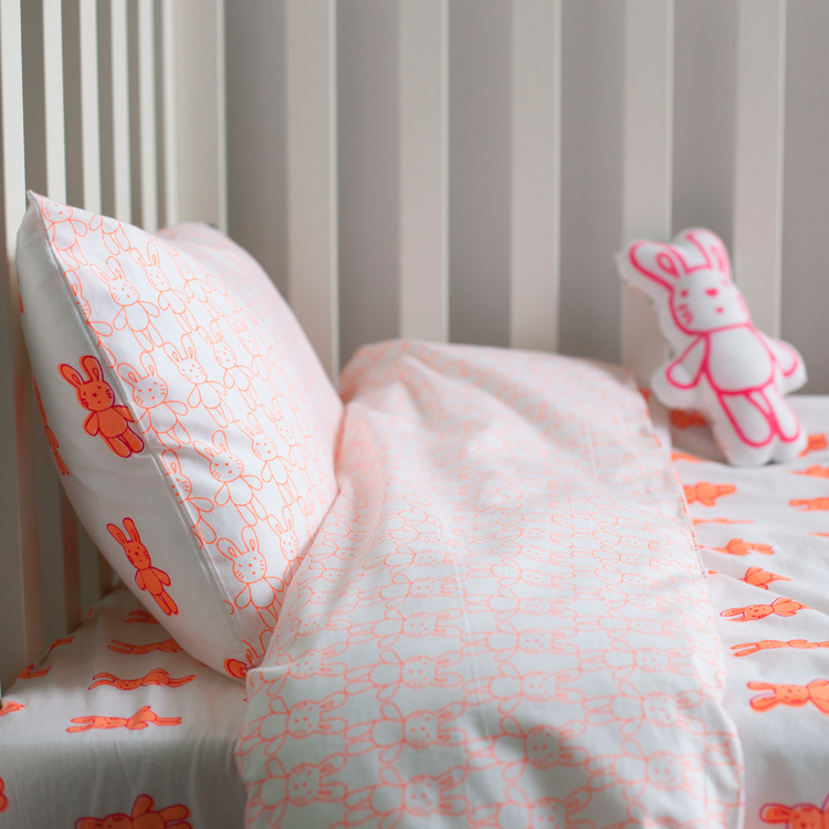 Bunny rabbit toddler cot bed duvet set