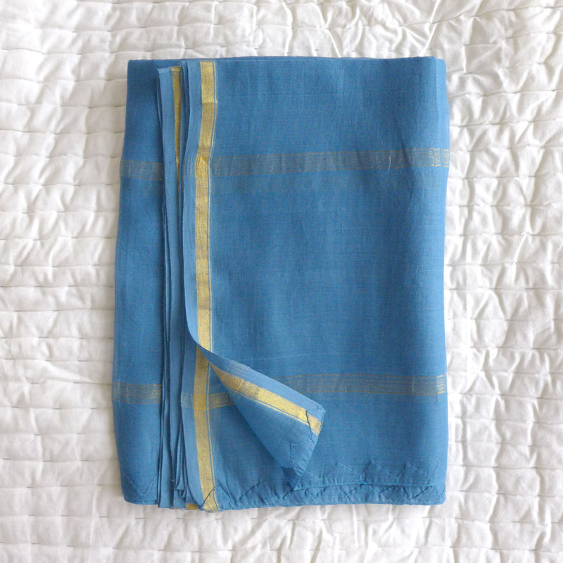 Persian blue silk shawl