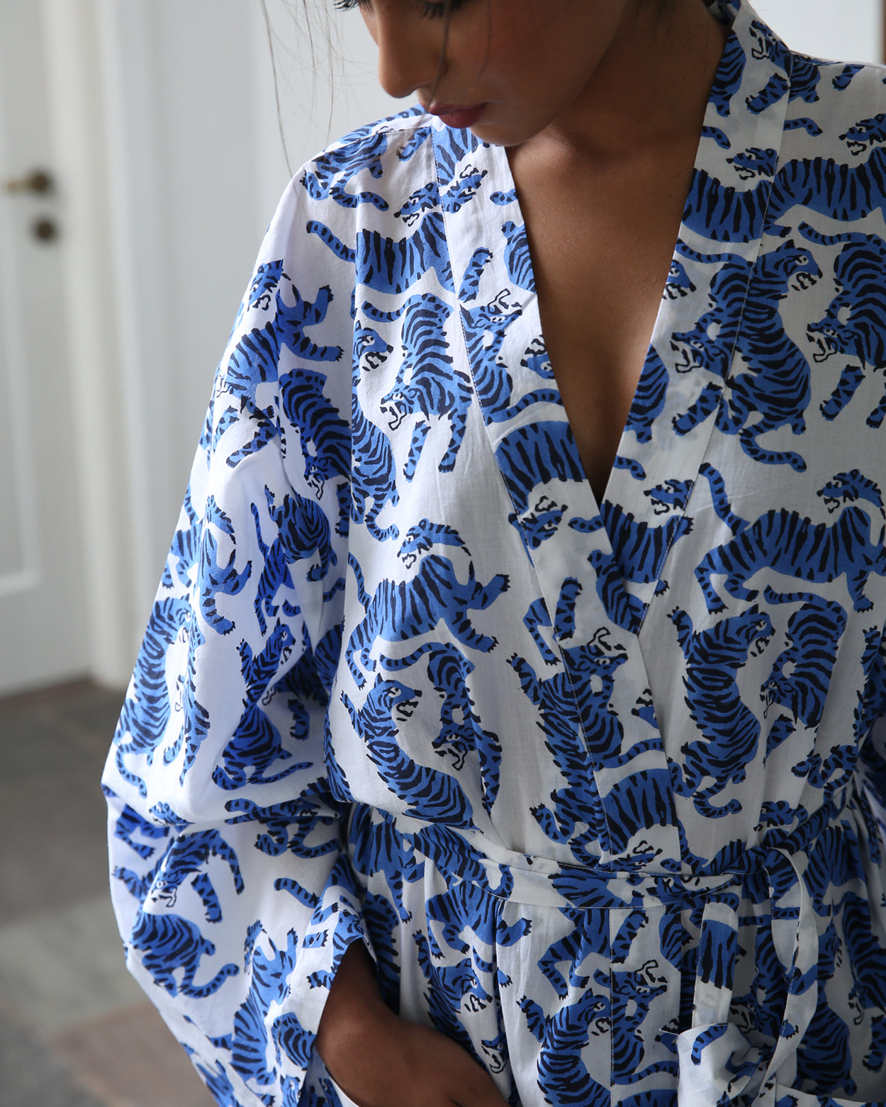 Blue tiger kimono