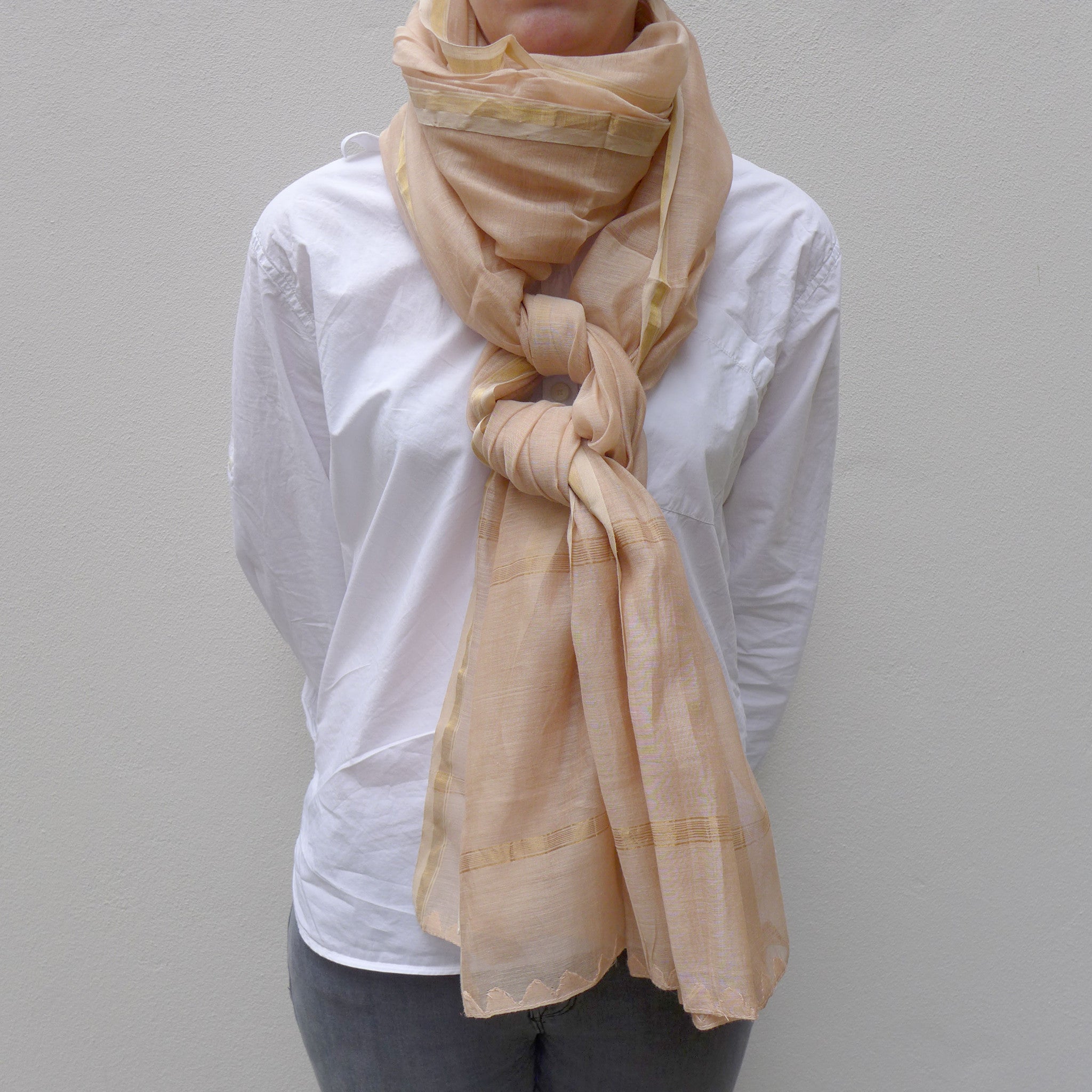 Blush pink silk shawl