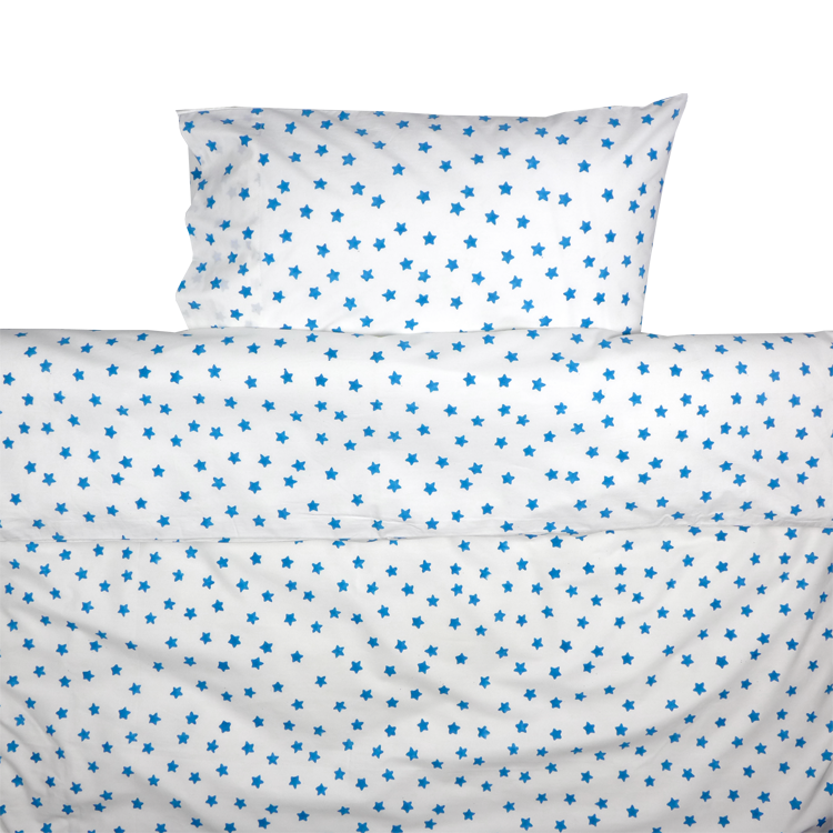 Blue star toddler cot bed duvet set