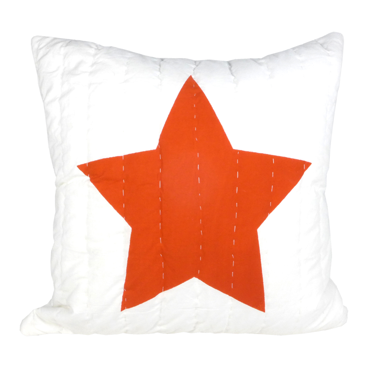 Blue & red star printed cushion