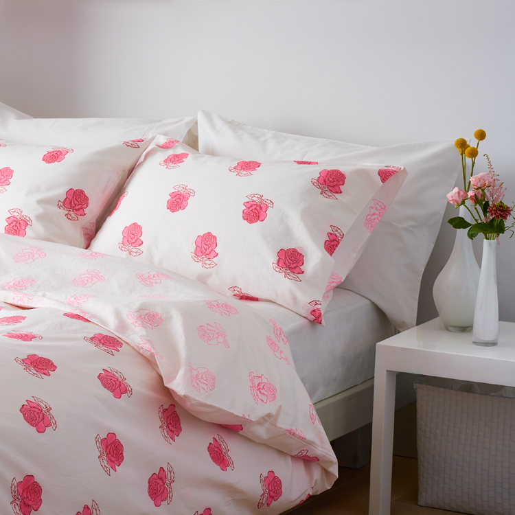 Rose duvet cover and 2 pillowcases set