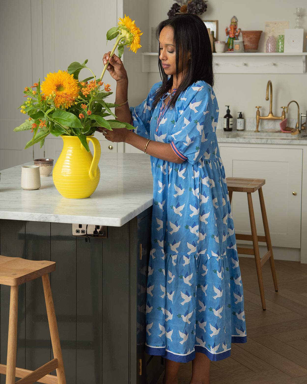 Peace Dove Dress - Blue