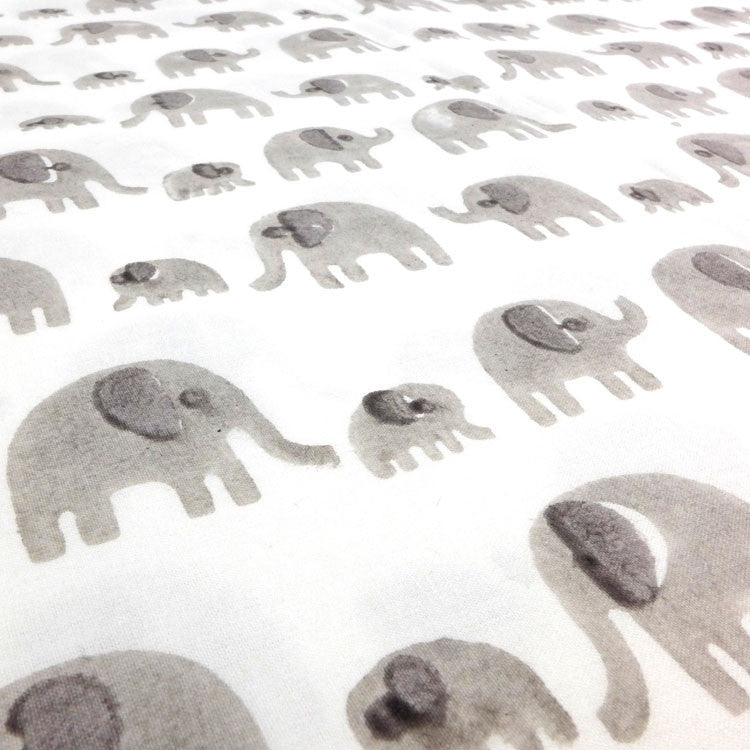 Grey elephant toddler cot bed duvet set