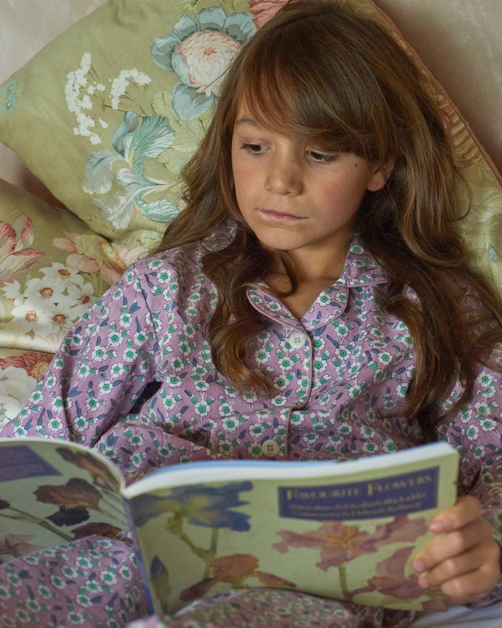 Purple floral kids pyjamas
