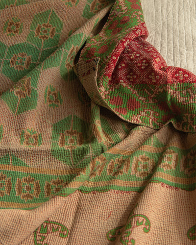 Red & Green kantha quilt