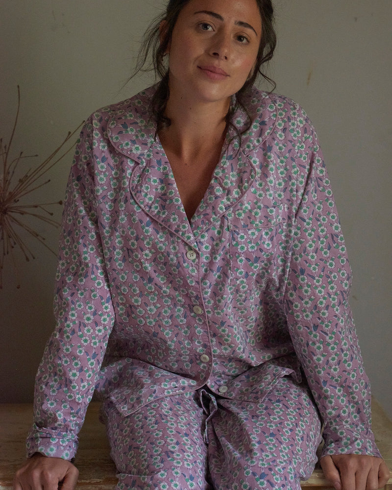 Purple floral adult pyjamas