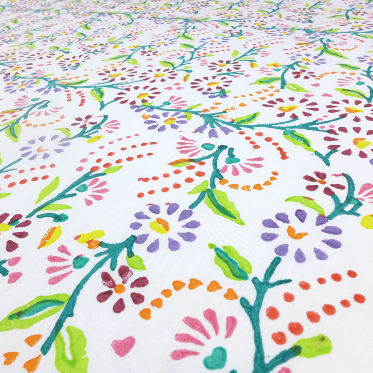 Multi floral cotton fabric