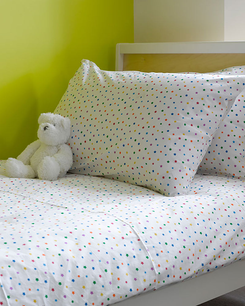 Multicolour star single pillowcase