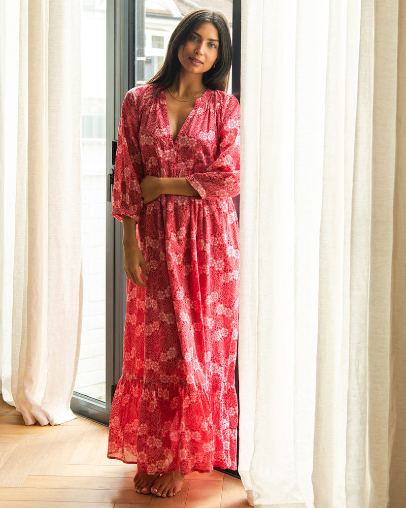 Boho long dress - provence pink