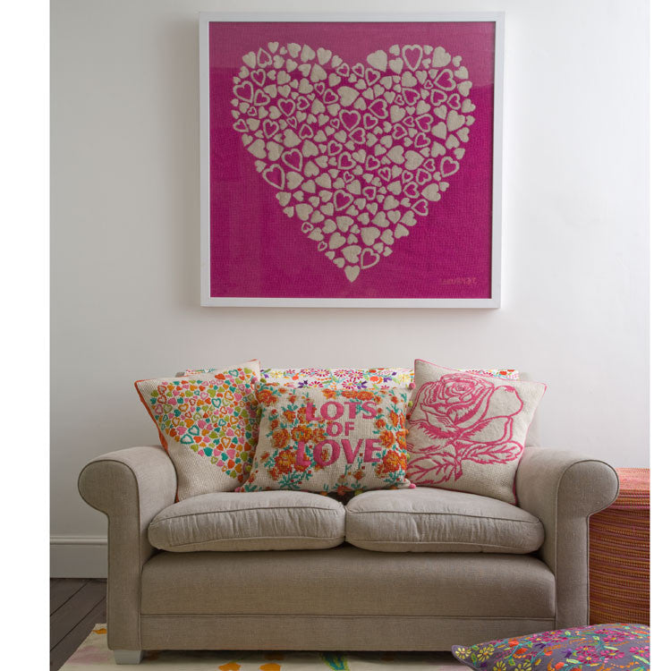 Pink multi-colour heart wallhanging