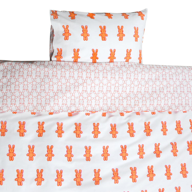 Bunny rabbit toddler cot bed duvet set