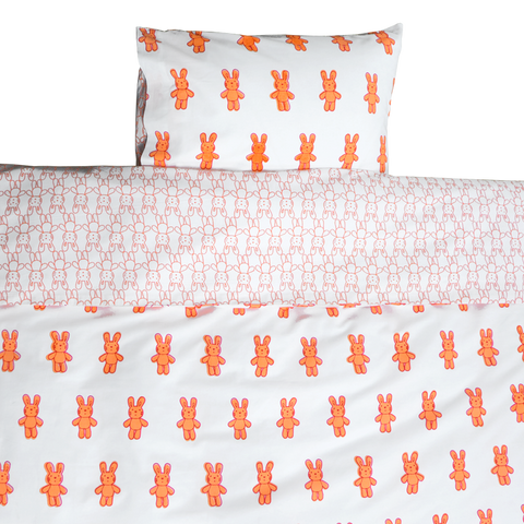 Bunny rabbit toddler cot bed duvet set
