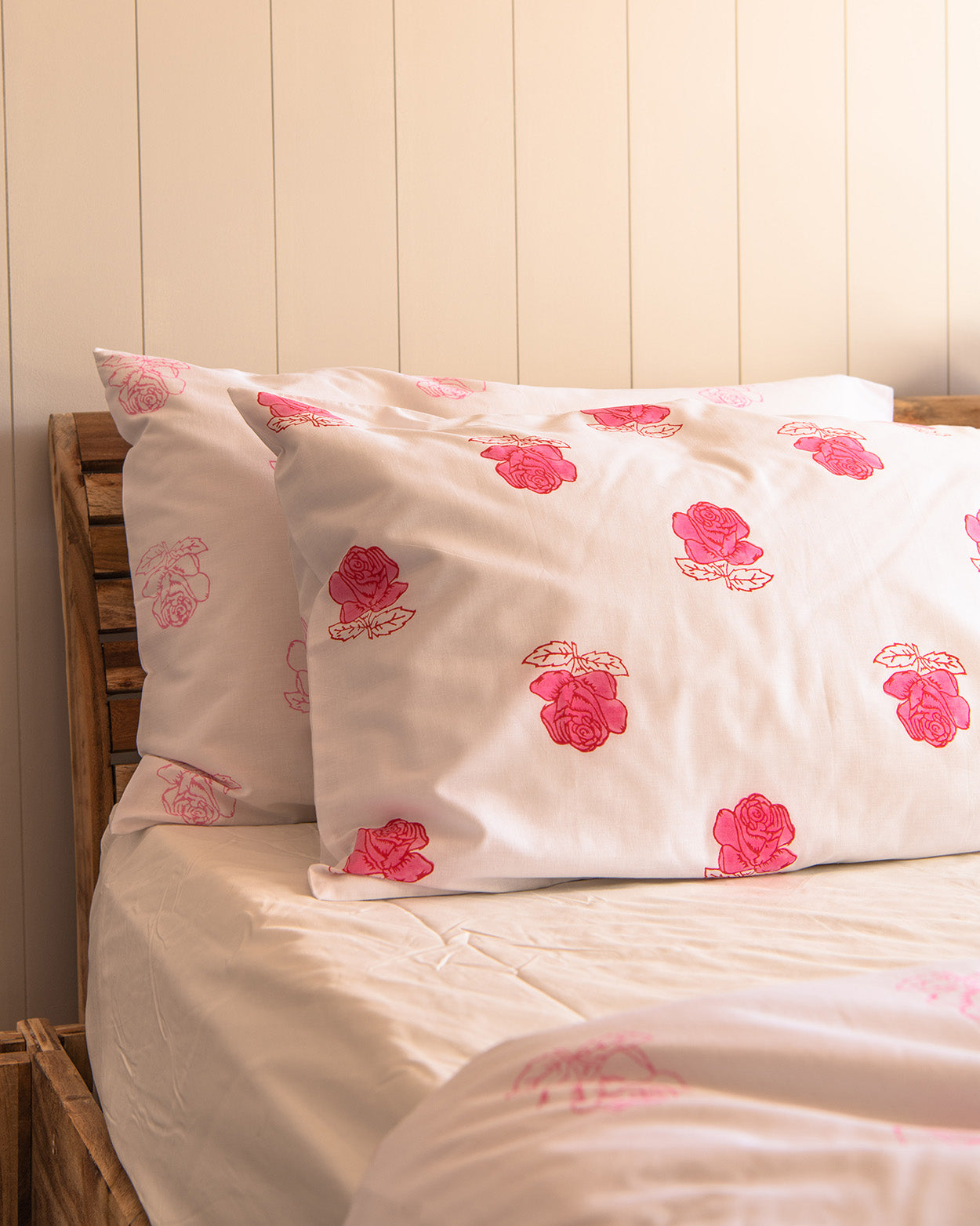 Rose floral set of 2 pillowcases