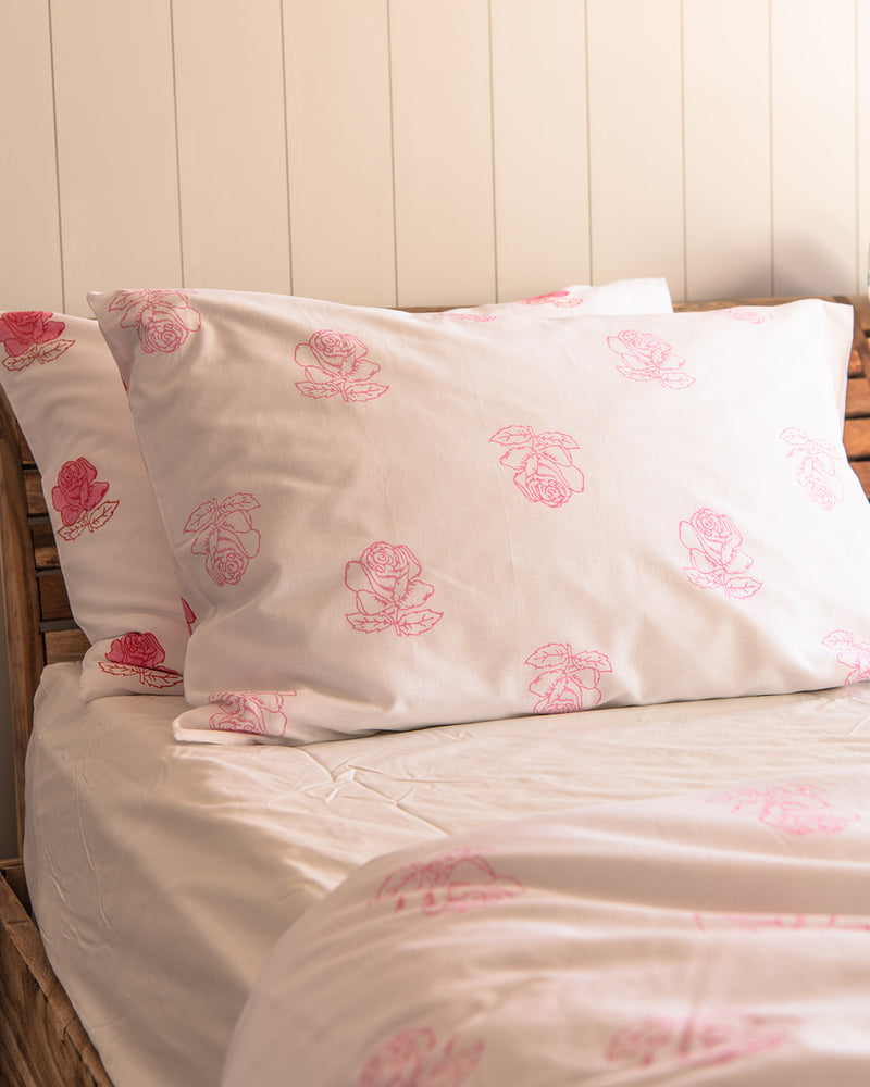Rose floral set of 2 pillowcases