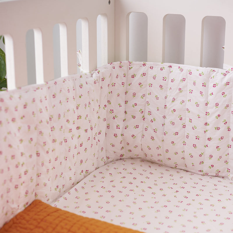 Scattered floral cot bed fitted sheet