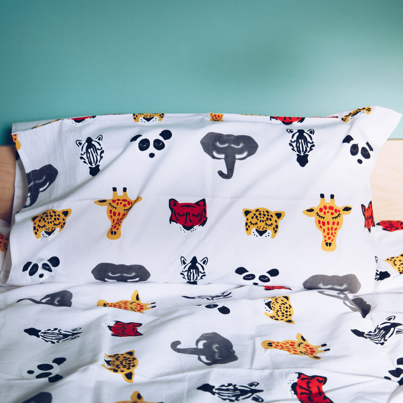Sleepy Safari Heads toddler cot bed duvet set