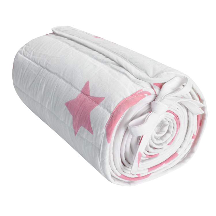 Pastel pink star cot bed bumper