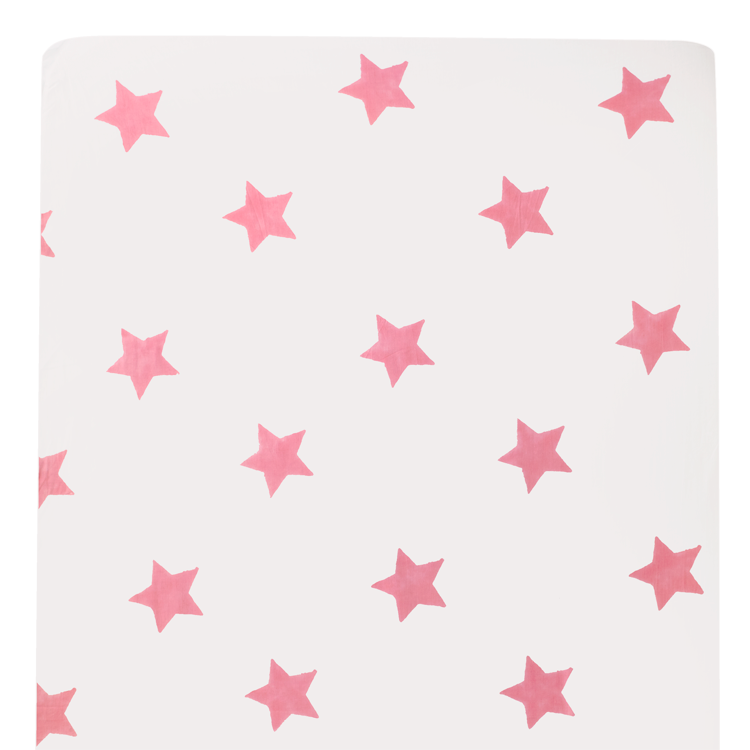 Pastel pink star cot bed bumper
