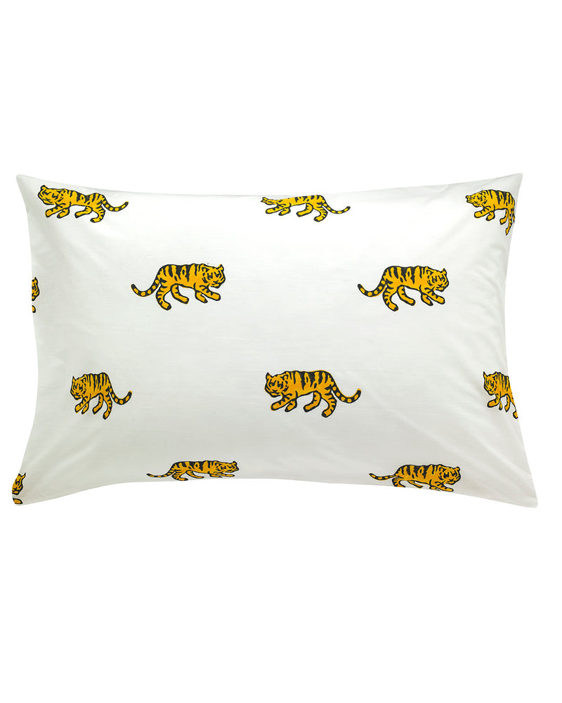 Yellow Tiger single pillowcase